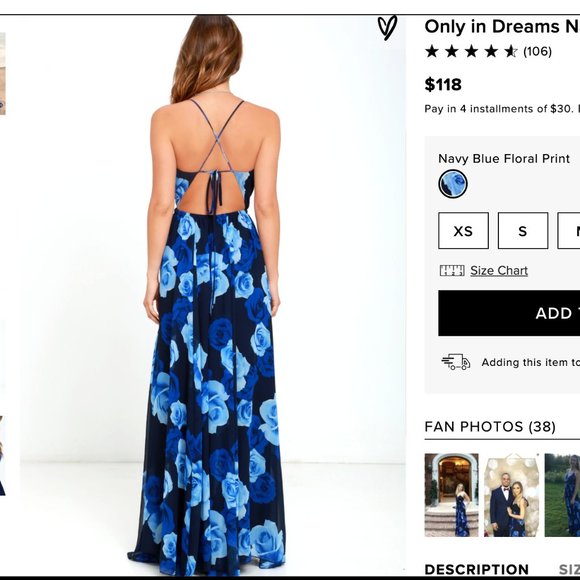 Lulu's Blue Rose Maxi Dress - Picture 5 of 6